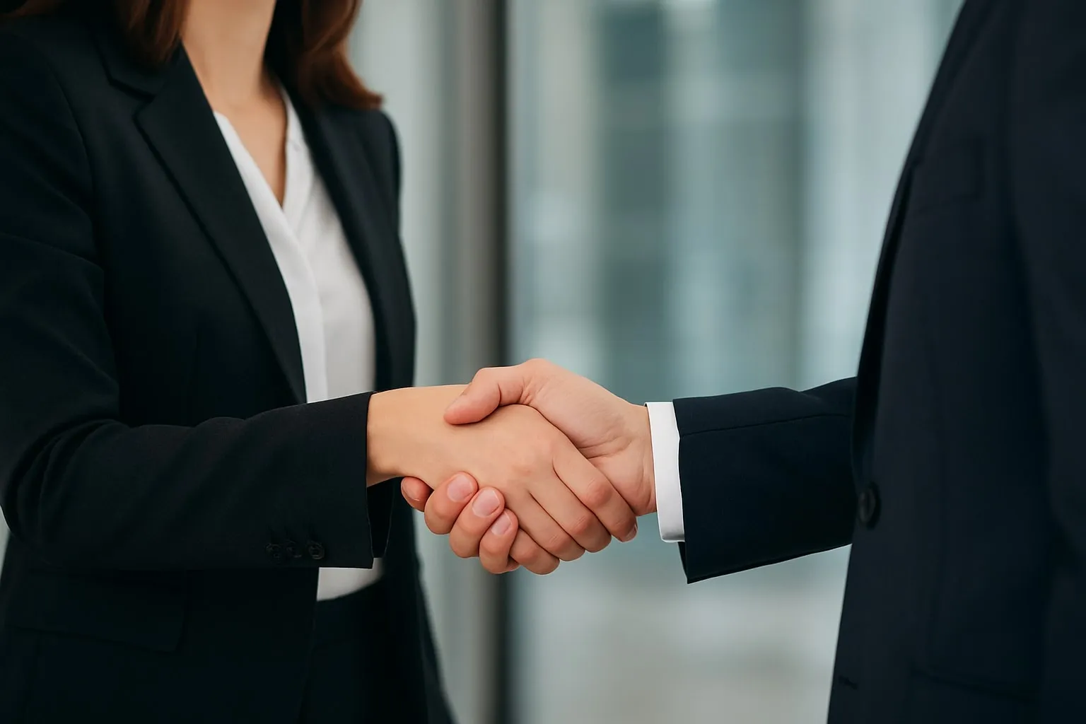 A handshake between two people